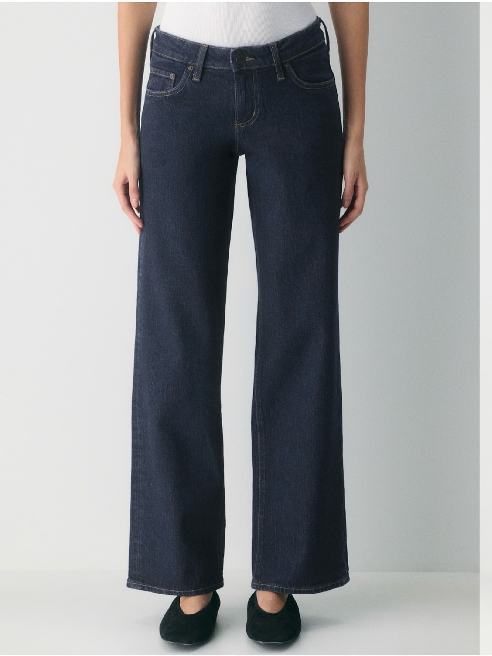 Denim Forum Pam Super Lo-Rise Wide Jean Size 28